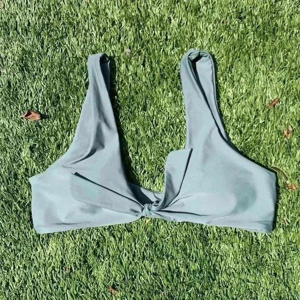 Cupshe green front tie bikini top